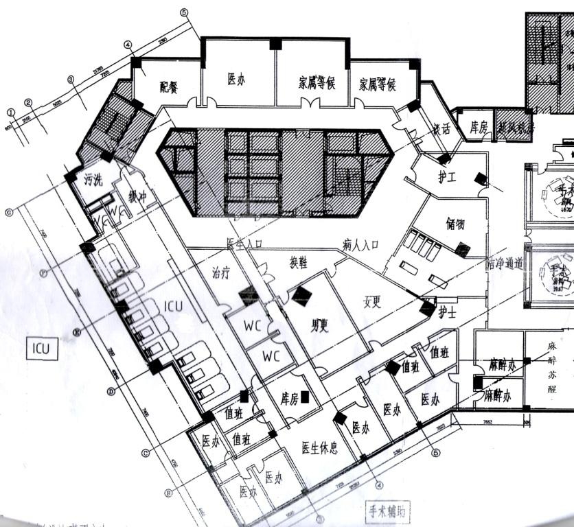 手术室和外科ICU平面图