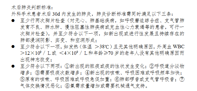 术后肺炎的诊断这三个条件都要满足吗？