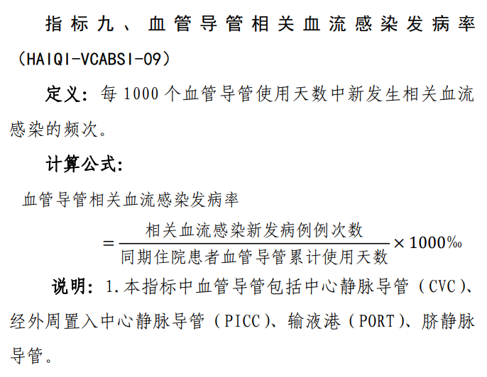 医院感染管理医疗质量控制指标 (2024 年版)，指标九.png
