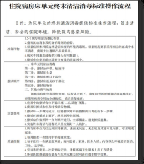 住院病房床单元终末清洁消毒标准操作流程